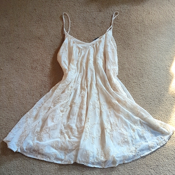 Zara White Lacey Babydoll Dress - Picture 1 of 5